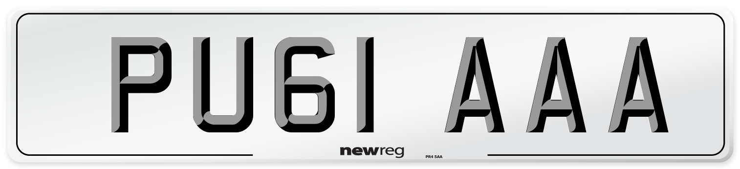 PU61 AAA Number Plate from New Reg